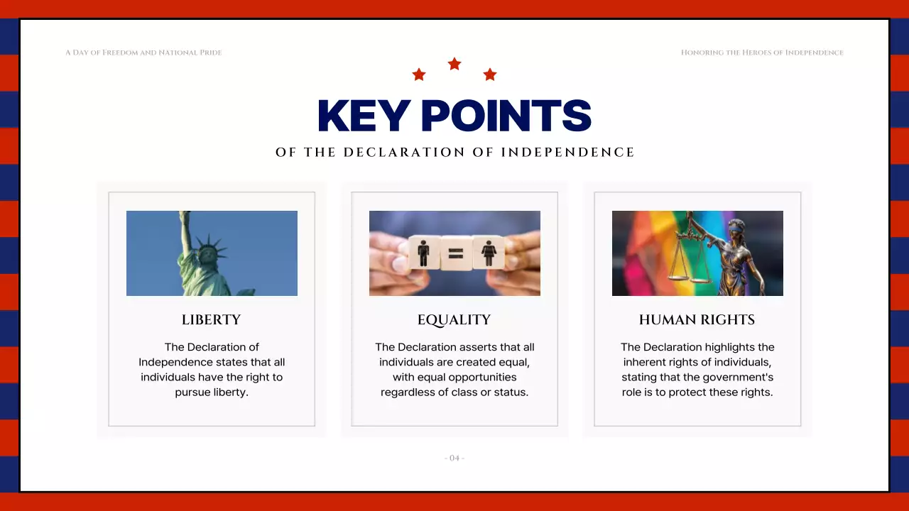 Red Classic Independence Announcement Presentation