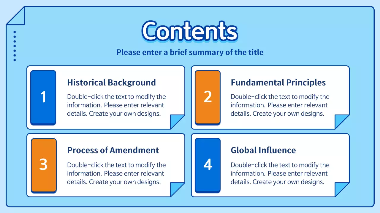 Blue Simple Constitution Course Presentation