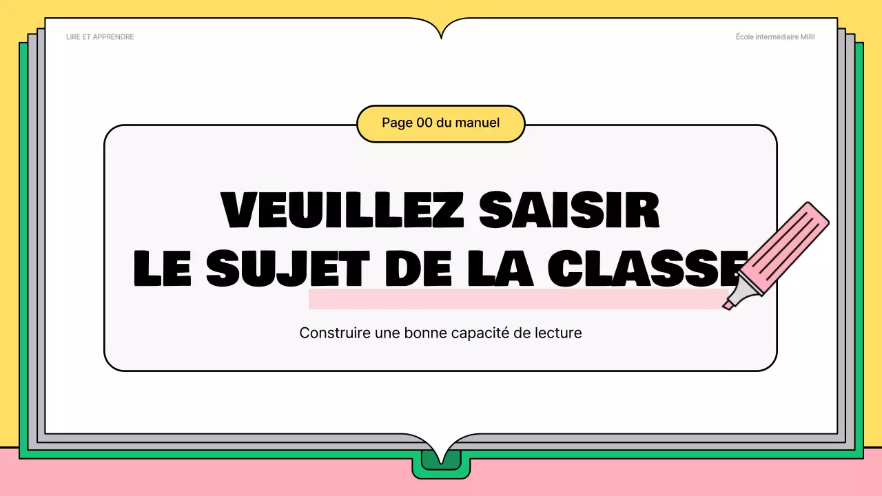 Mignon matériel de lecture rose et vert