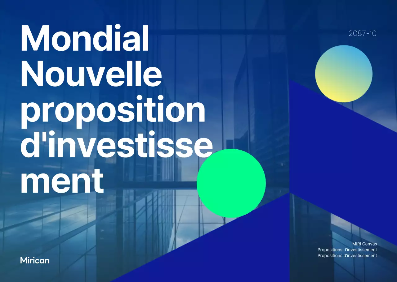 Brochure de proposition d'investissement d'entreprise digne de confiance