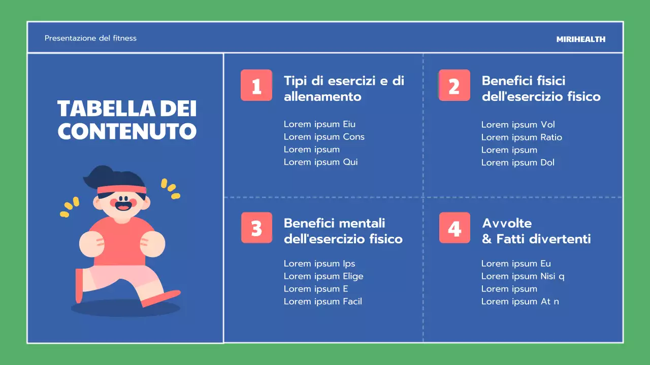 I benefici dell'esercizio fisico blu e verde Risorse educative