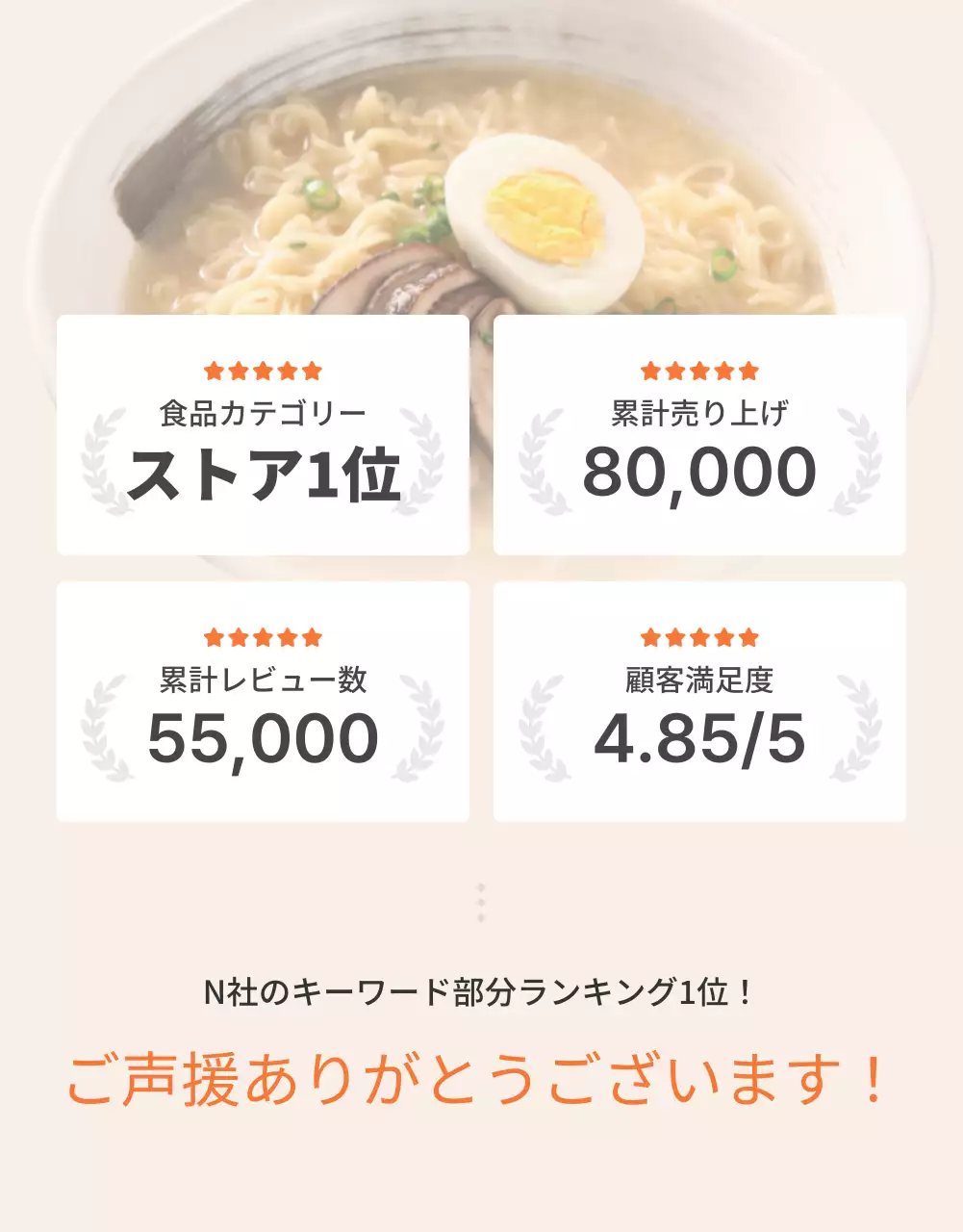 オレンジ シンプル ラーメン パンフレット 詳細ページ