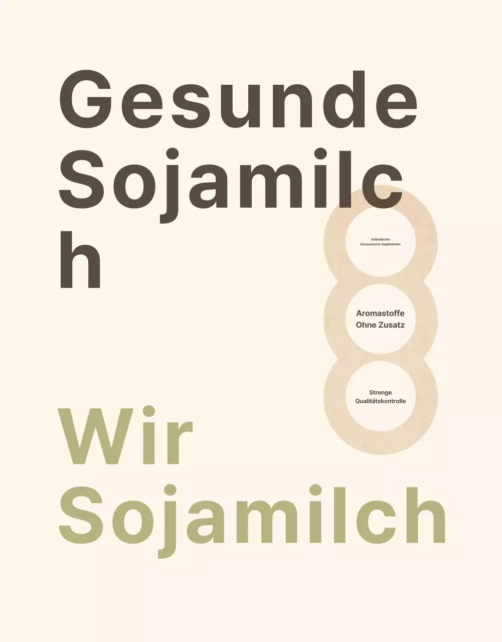 Werbung für Sojamilch im modernen Stil in Beige und Khaki