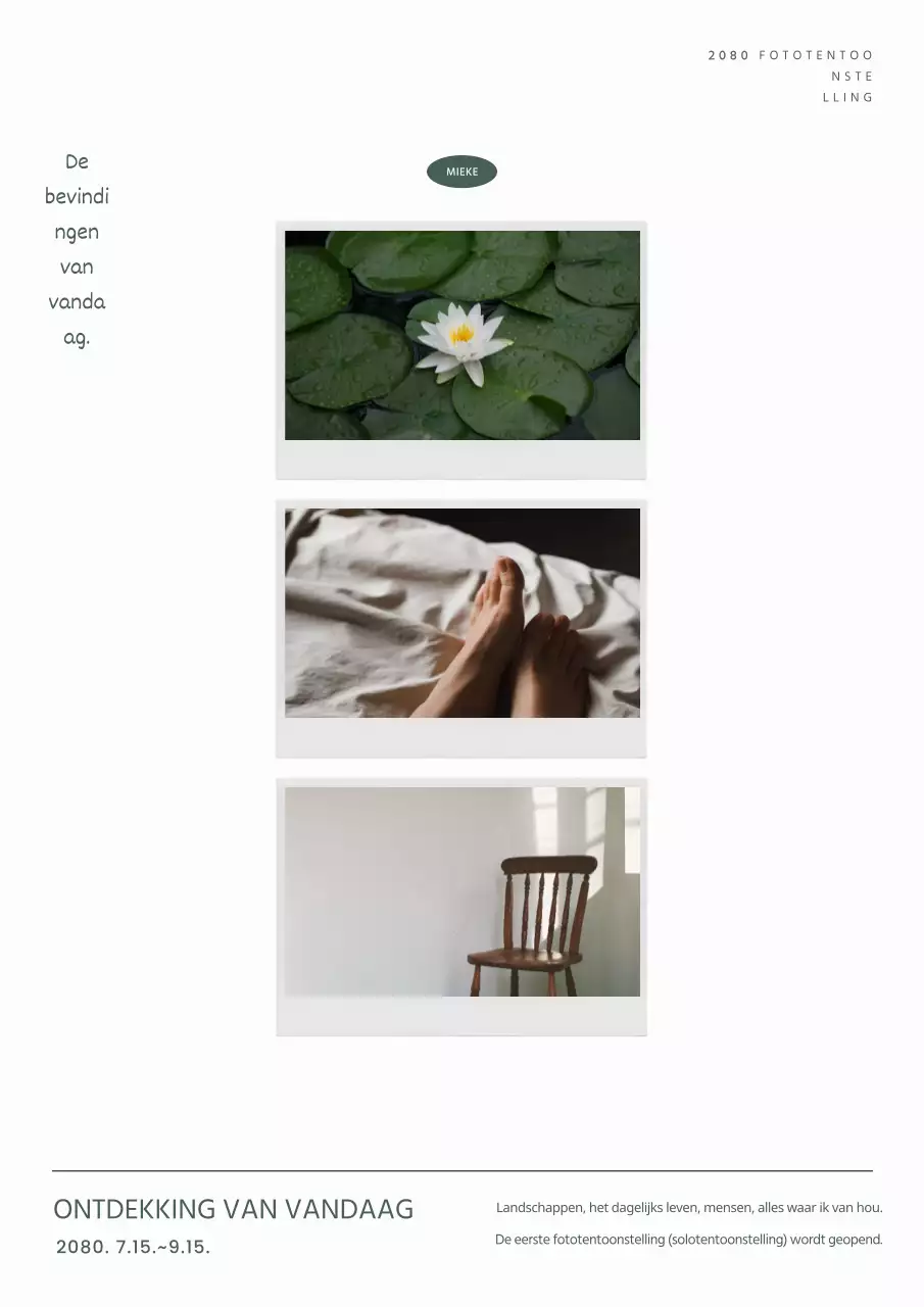 Groene eenvoudige tentoonstellingsreclame.