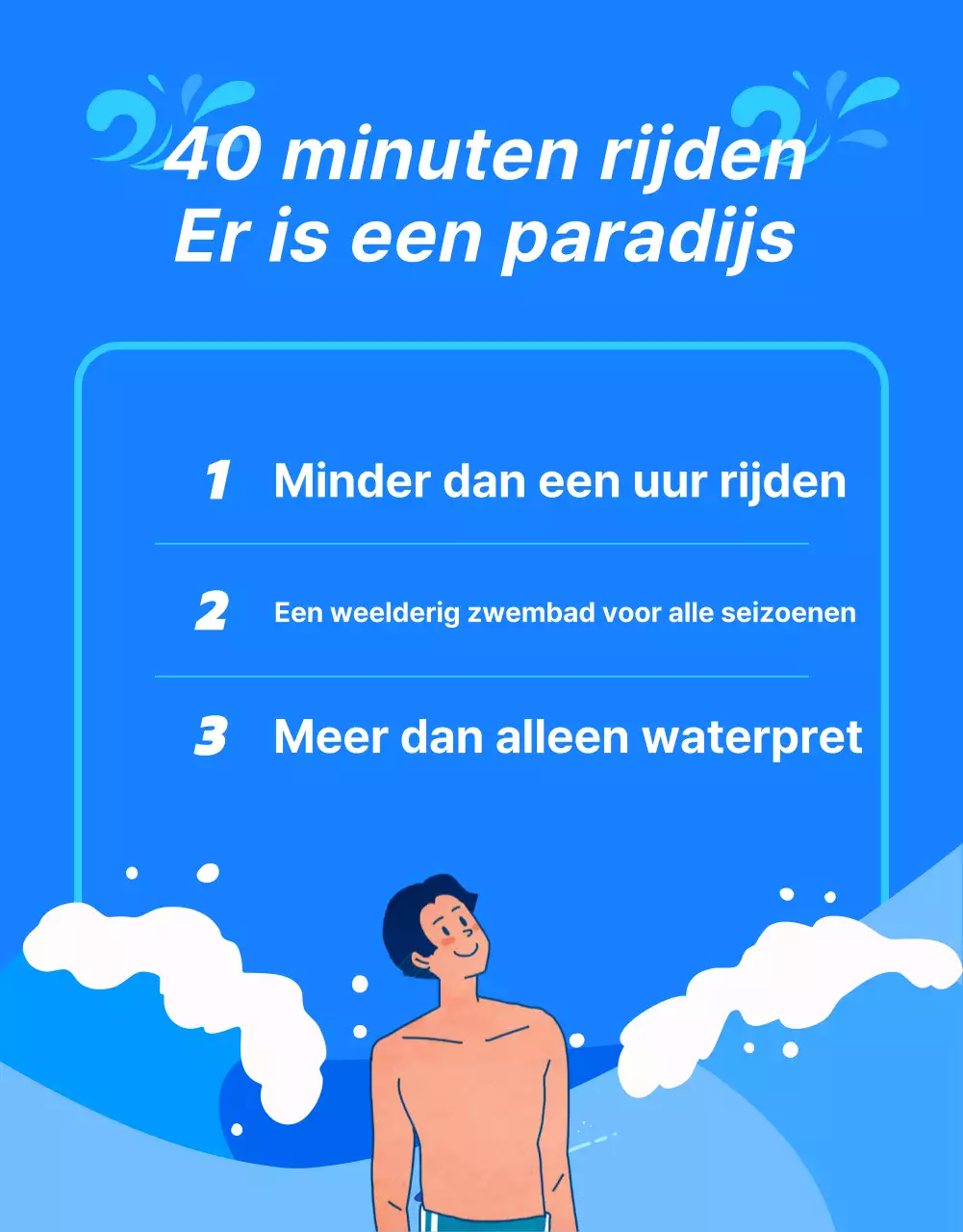 Promoot een trendy blauw waterpark in een hotel