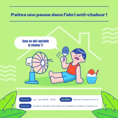 Promouvoir un abri thermique mignon en chartreuse et bleu marine