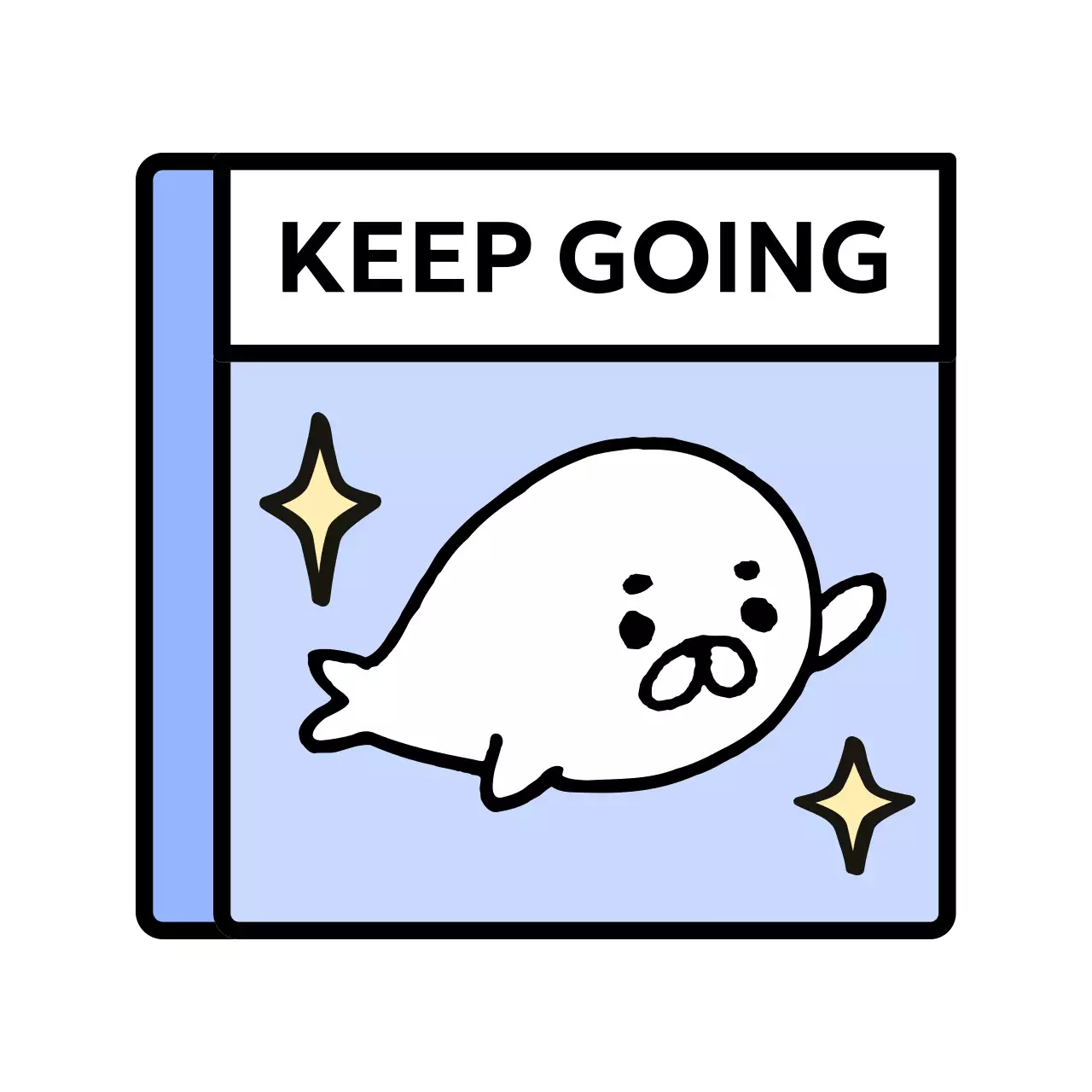 かわいい動物のイラストが描かれたアルバム型のデザイン