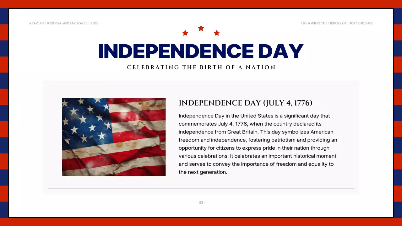 Red Classic Independence Announcement Presentation