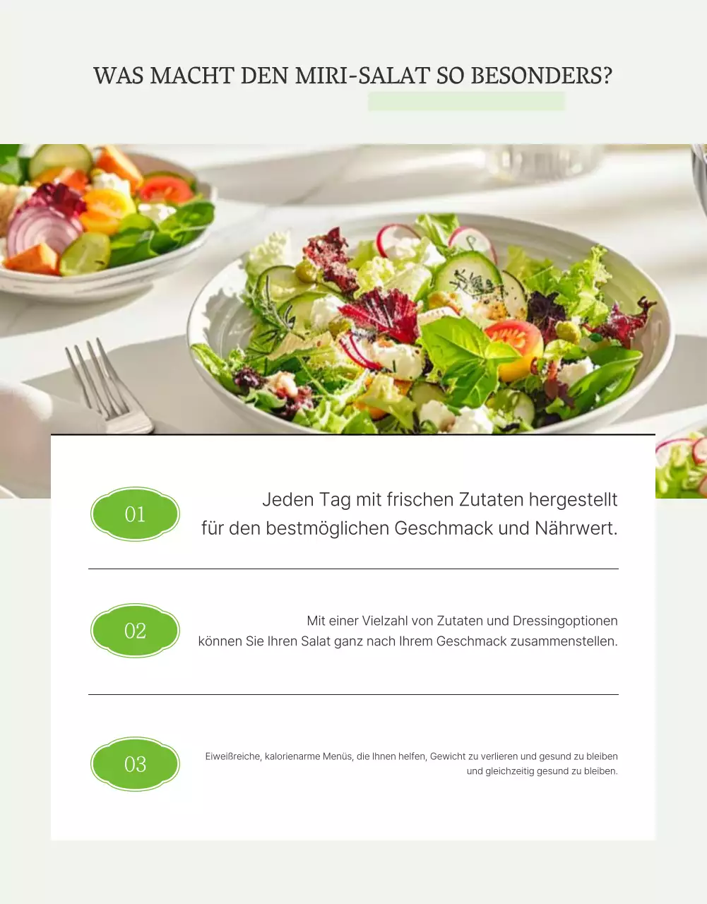 Fördern Sie einen einfachen Salat-Checkpoint mit weißen und grünen Bohnen