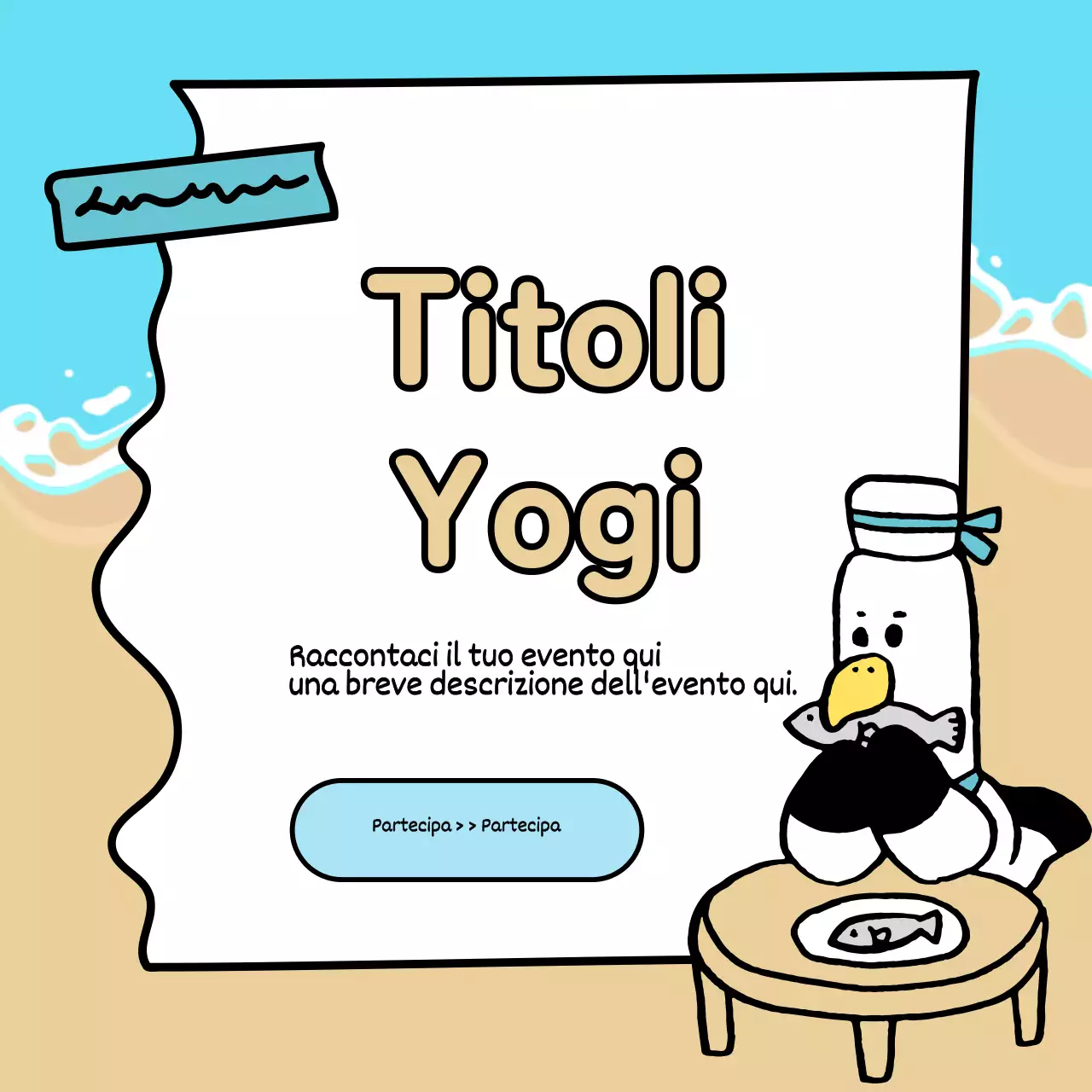 Una collezione di graziosi titoli estivi in giallo e azzurro