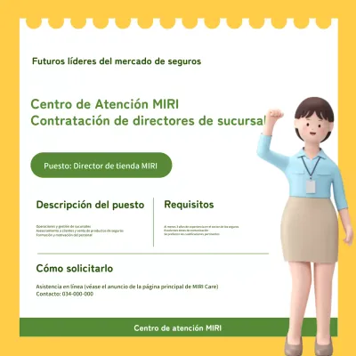 Una sencilla oferta de empleo de director de sucursal en amarillo y verde lima