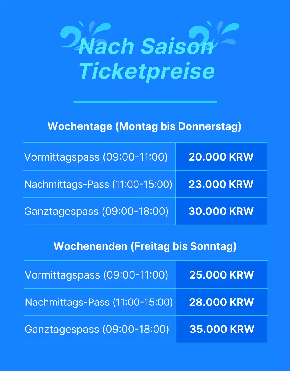 Werbung für einen trendigen Hotel-Wasserpark in Blau