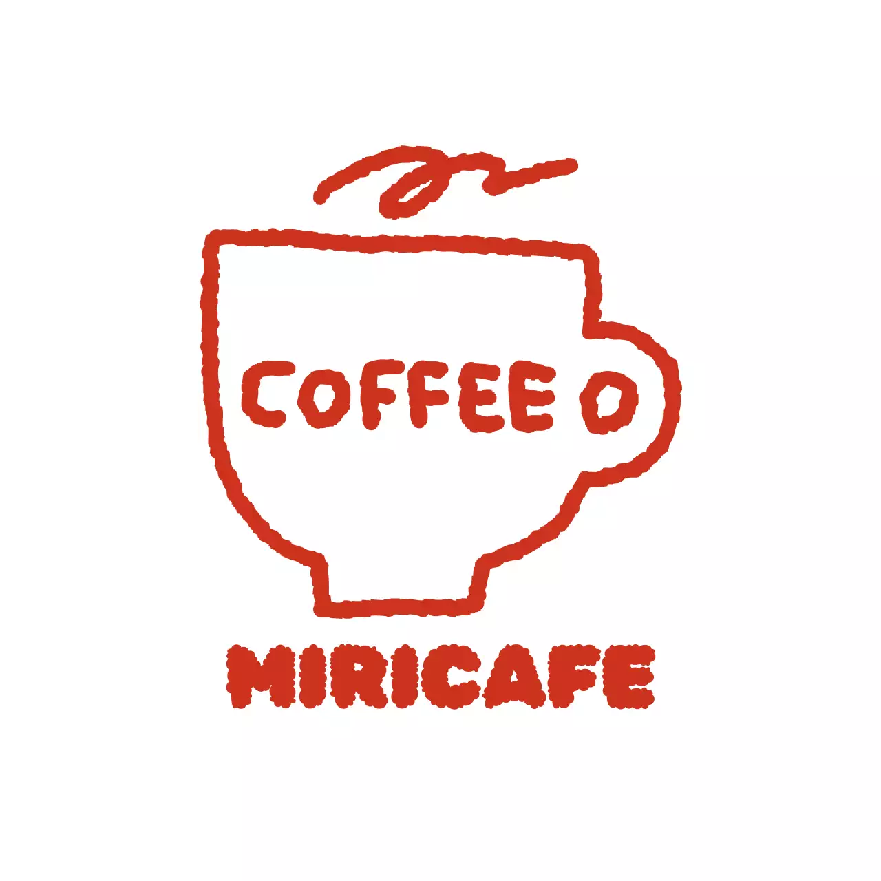 Mercadoria de café com um conceito de caneca de graffiti vermelha