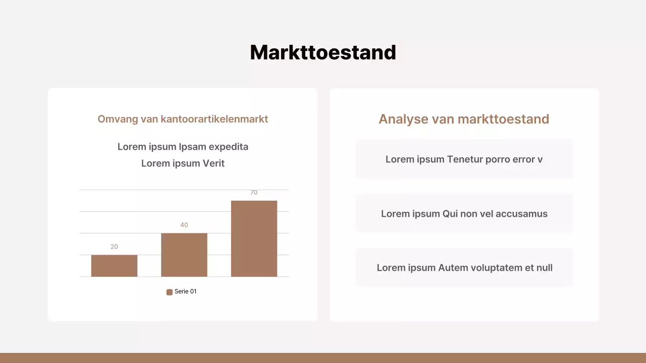 Eenvoudig merchandisingvoorstel in bruin en beige