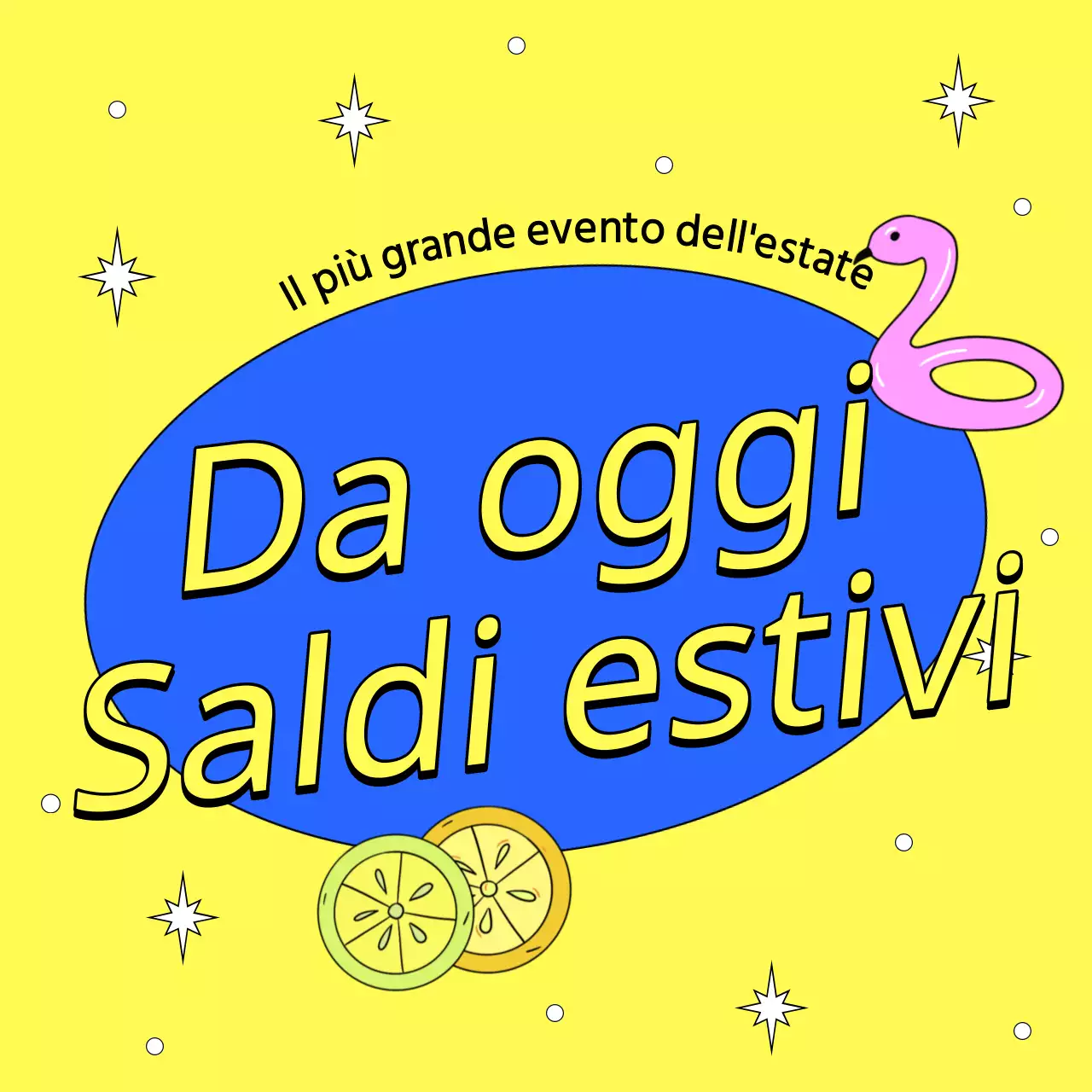 Una raccolta di miniature di eventi estivi con un accento azzurro e rosa caldo.