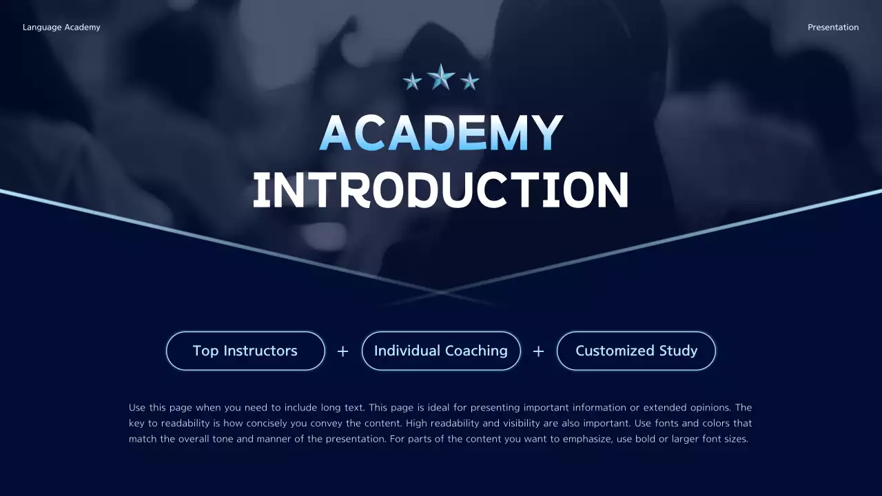 Blue Modern Language Presentation