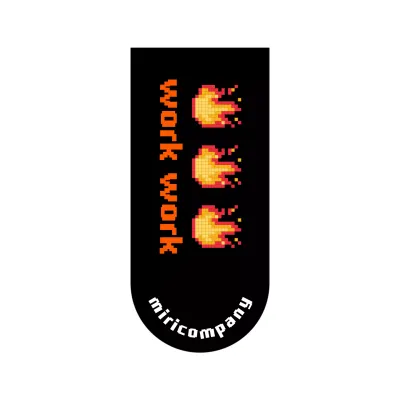 Merchandise welcome kit dengan konsep pixel art nyala api hitam dan merah