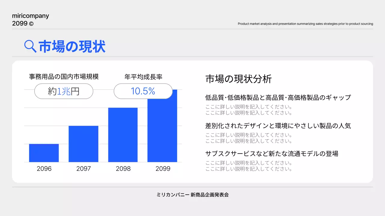 青 モダン ビジネス プレゼンテーション