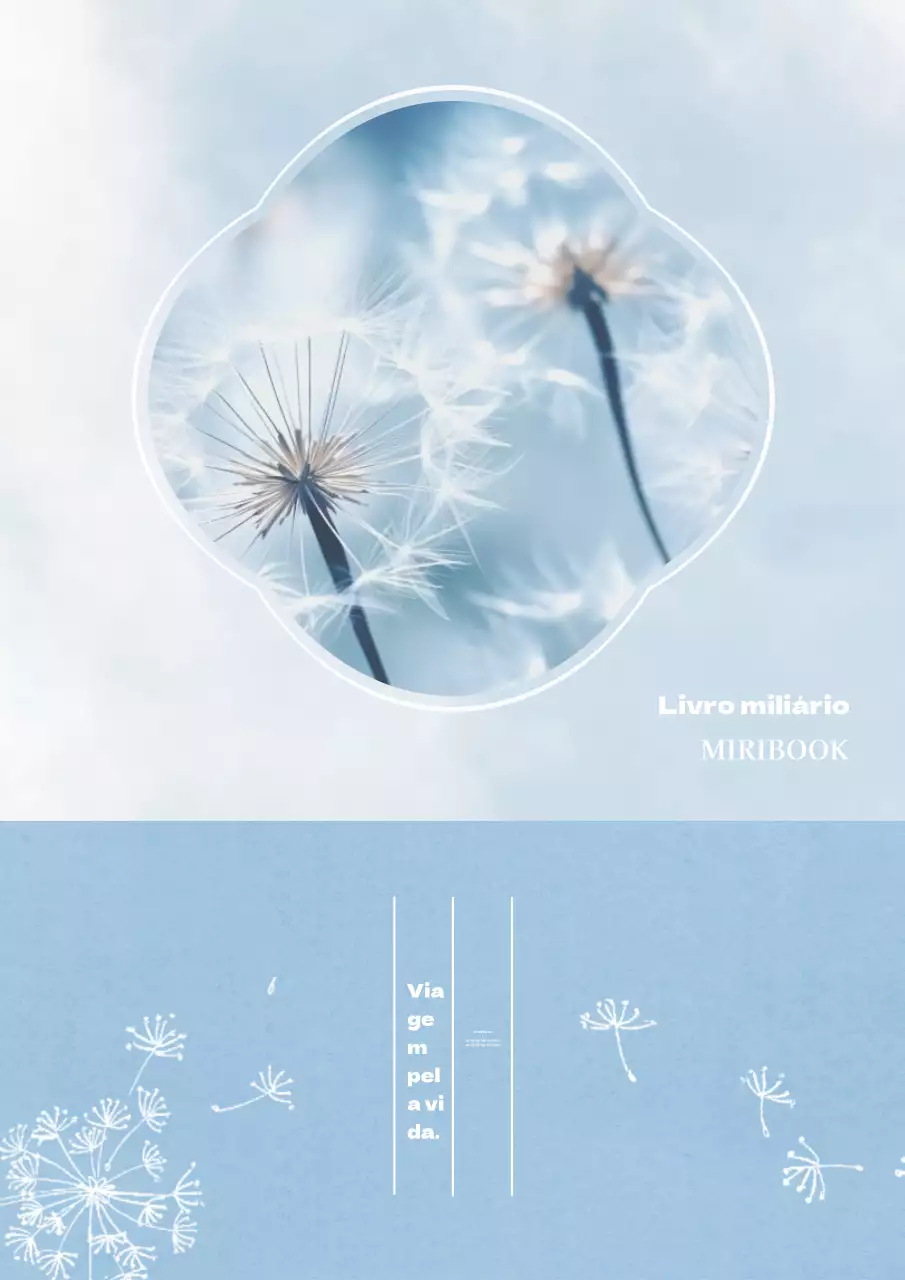 Capa de livro de ensaio sobre a vida simples em azul claro e branco