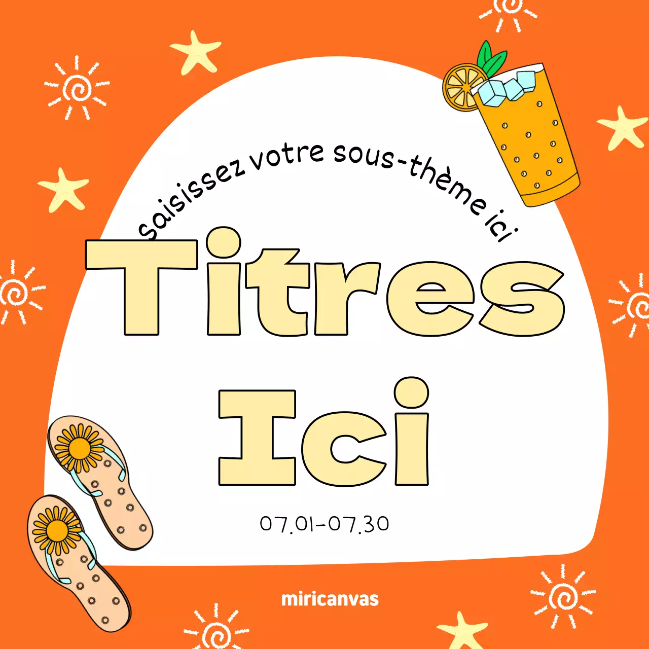 Promouvoir un événement jaune et vert de bienvenue à l'été