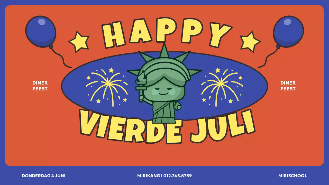 Rood en blauw Amerikaanse onafhankelijkheidsdag