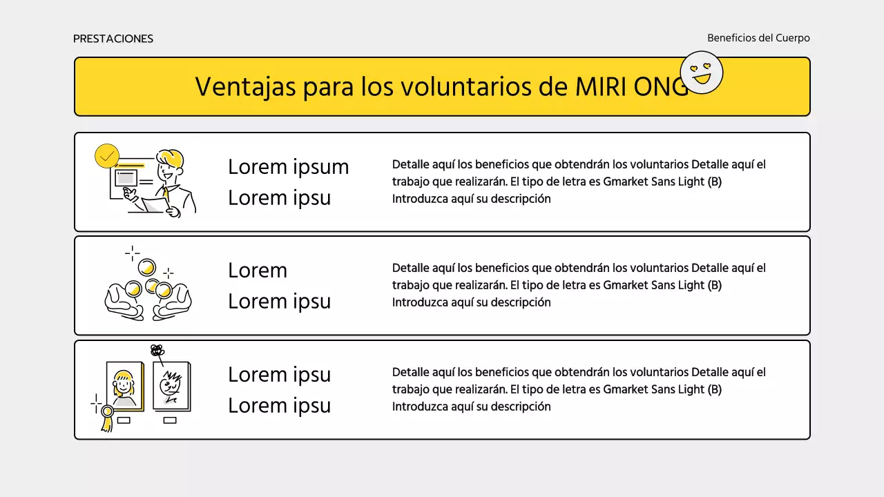 Material de formación sencillo de color amarillo y gris