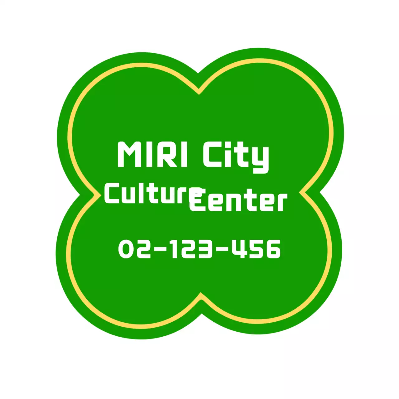 Logo Pusat Kebudayaan dalam bentuk semanggi hijau