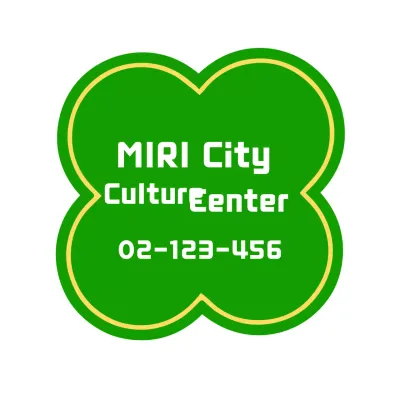 Logo Pusat Kebudayaan dalam bentuk semanggi hijau