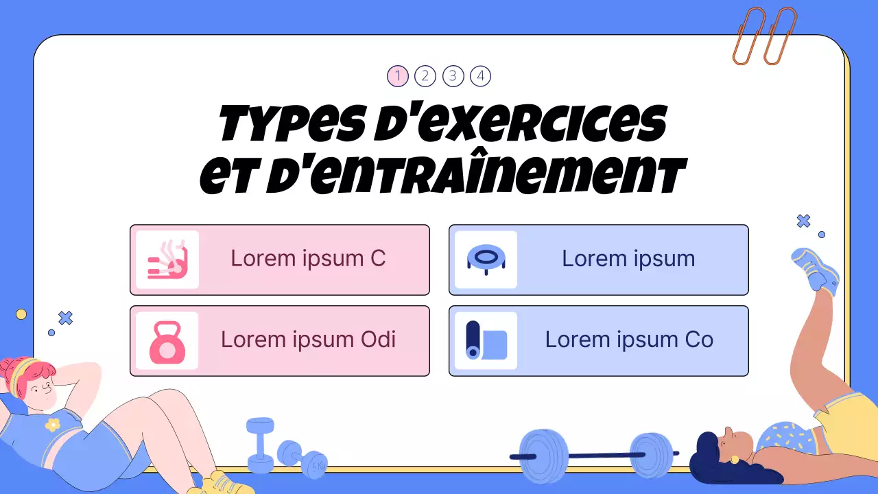 Matériel de sport scolaire bleu et rose très tendance