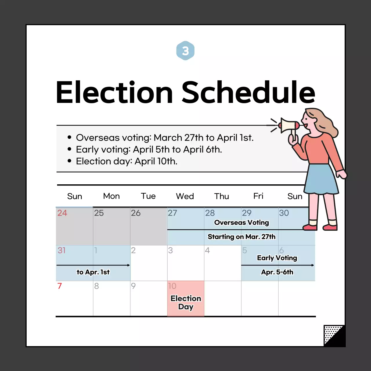 White Minimal Election Promotion Instagram Carousel