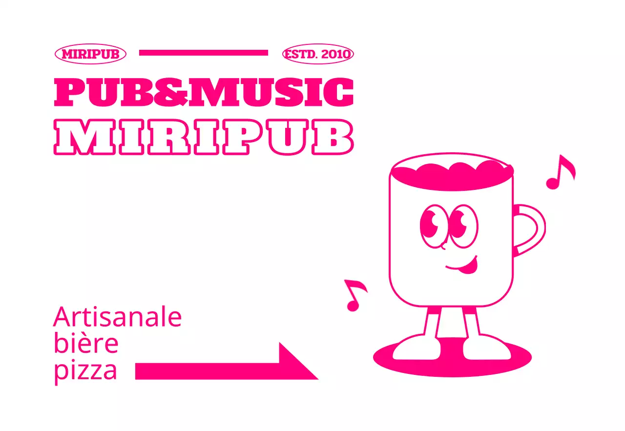 Signalisation rétro avec des personnages de chopes de bière