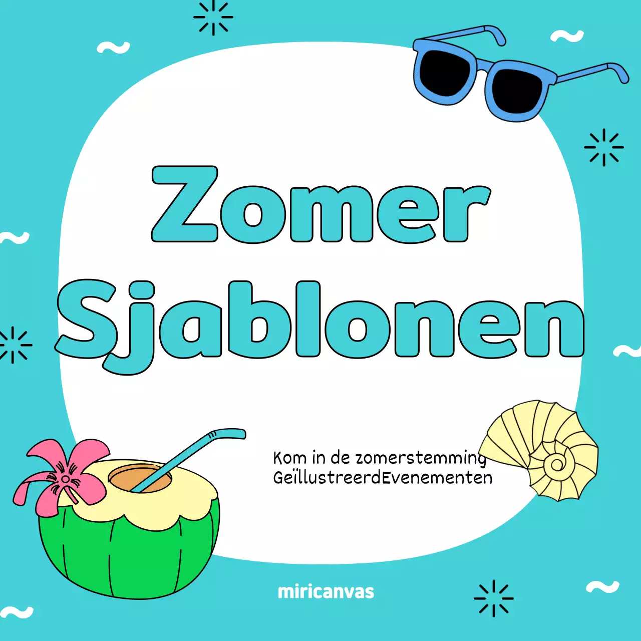 Een geel en groen welkom voor de zomer evenement promoten