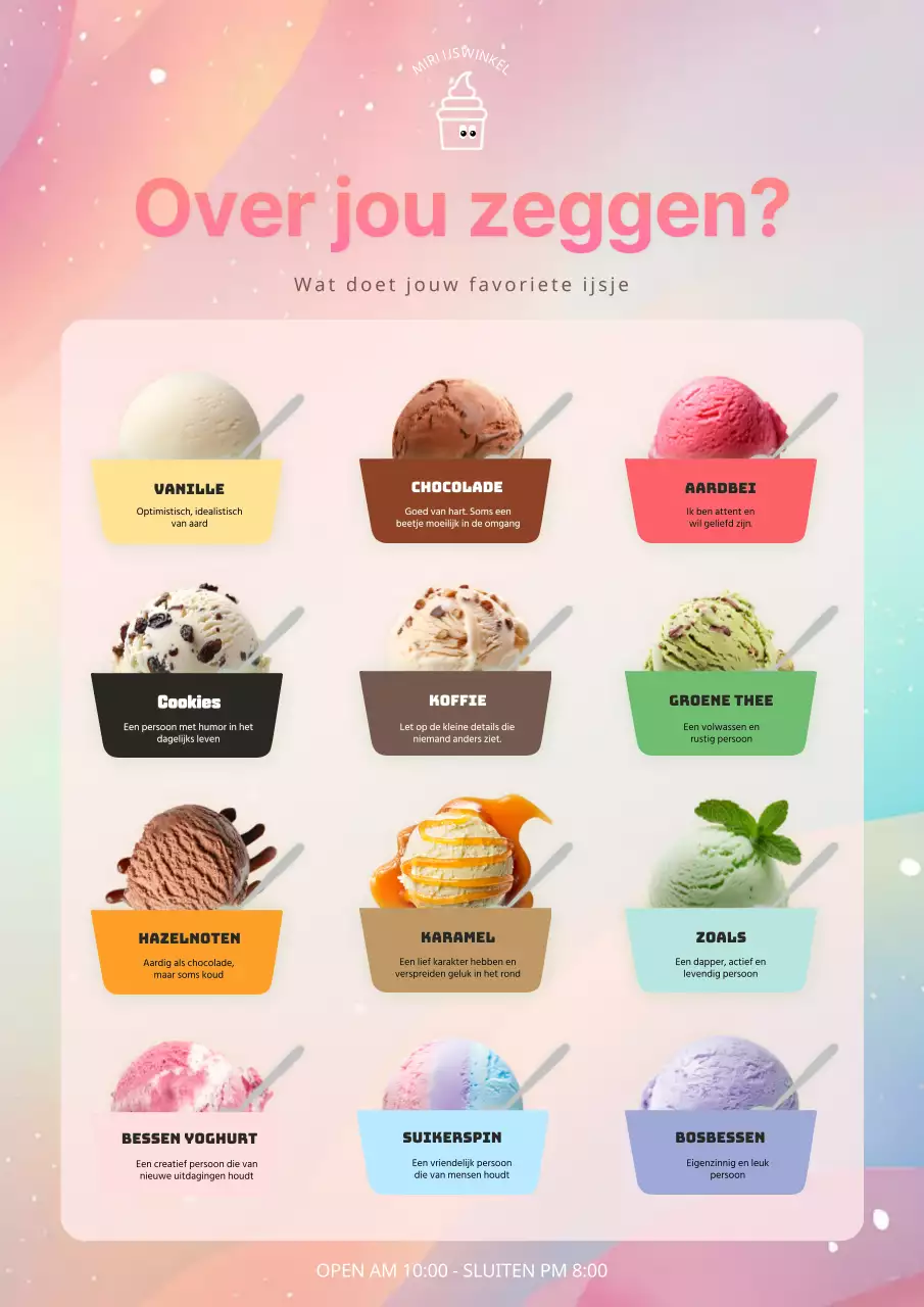 Roze en lichtblauw ijs promoten