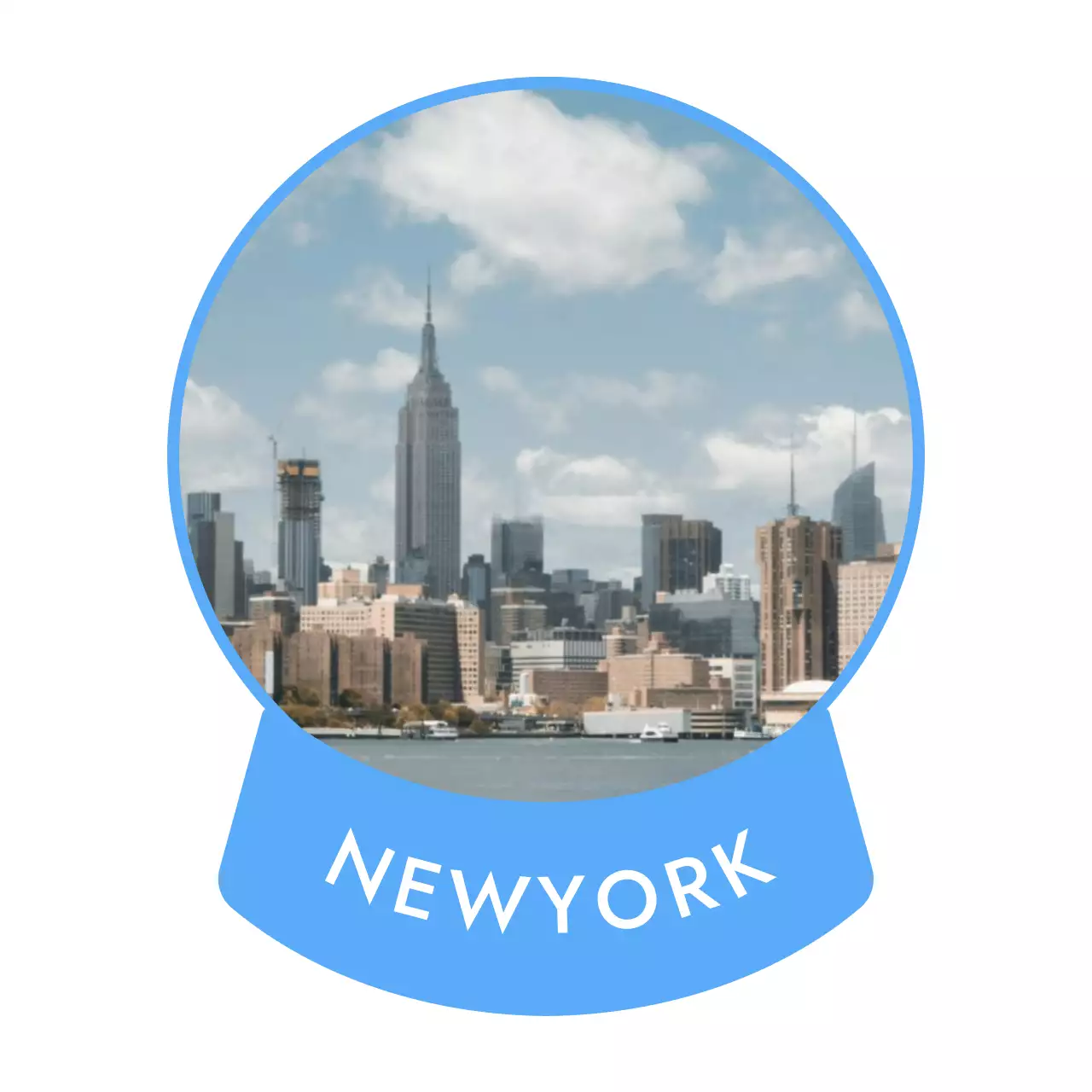 Ontwerp met een landschapsfoto in een sneeuwbalkader