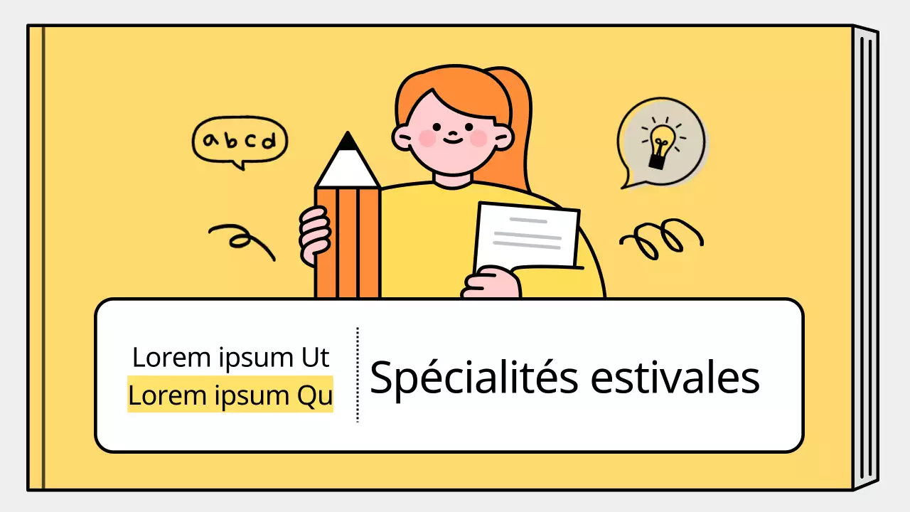 Un plan de cours simple pour les vacances d'été en jaune et bleu