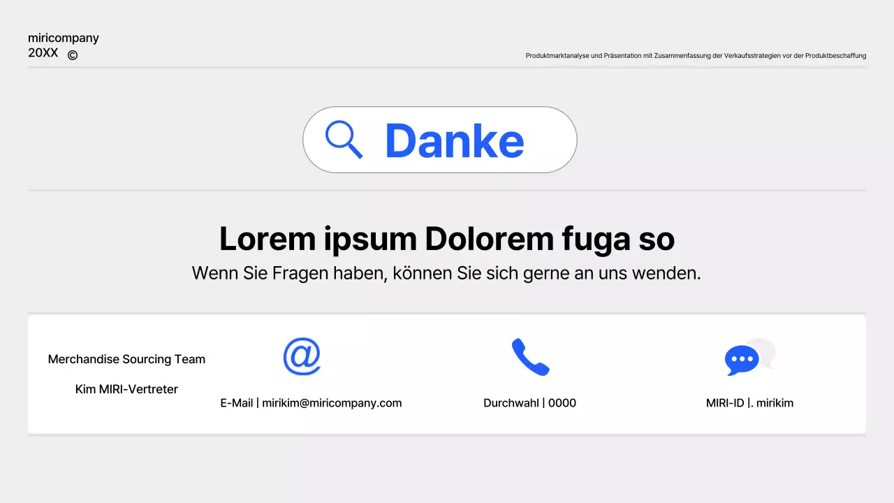 Ein einfacher Produktplanungsbericht in Blau und Grau