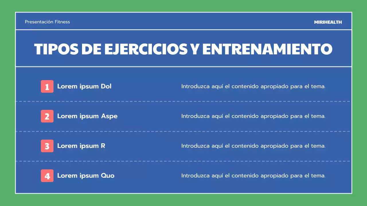 Recursos educativos sobre los beneficios del ejercicio azul y verde
