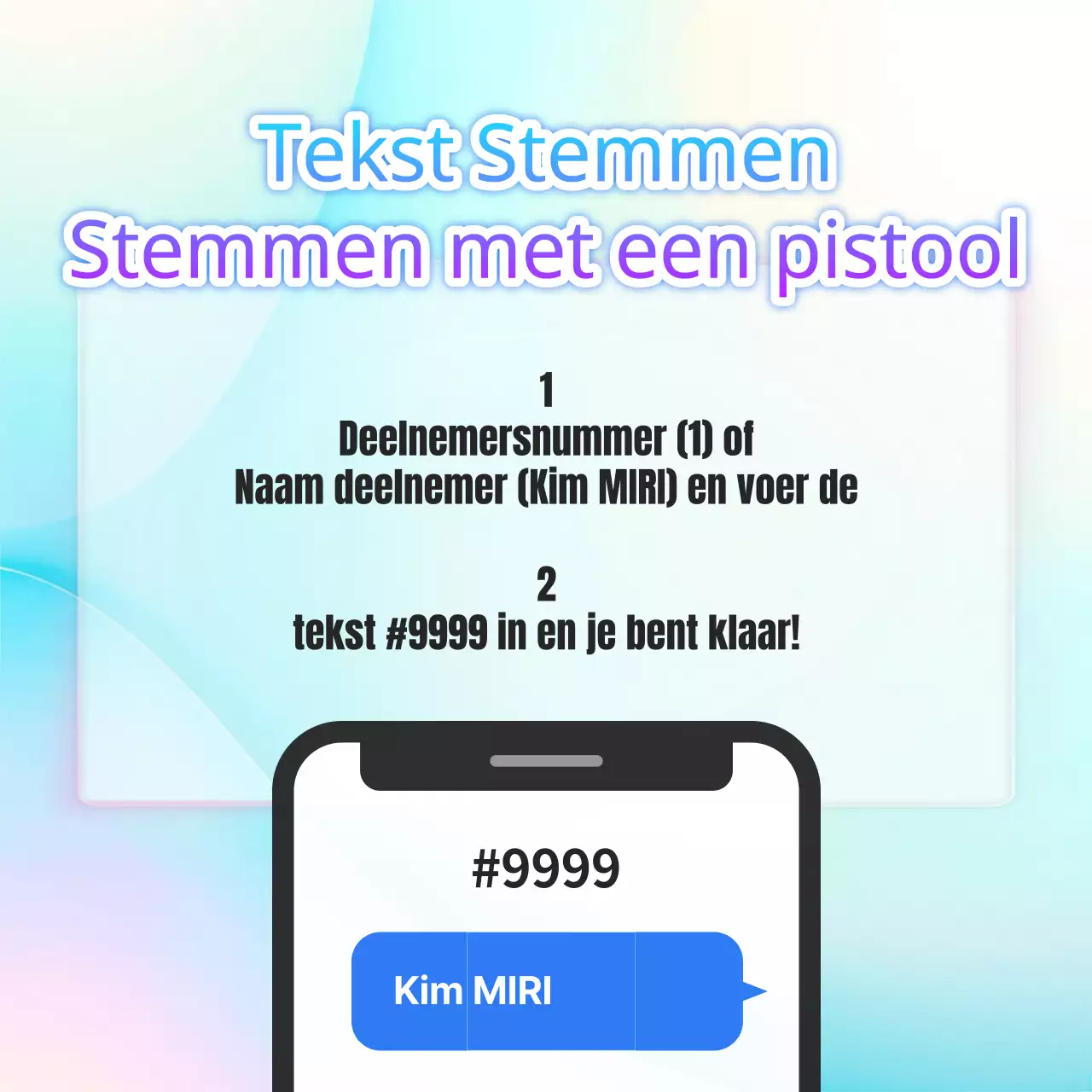 Eenvoudige tekststemming in blauw en paars uitgelegd