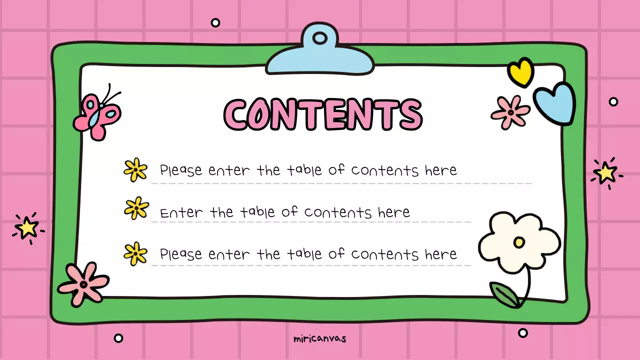 A cute pink and green educational promotion