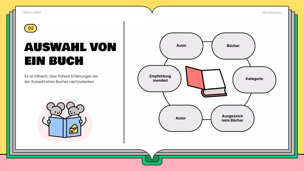 Niedlicher Lesestoff in Rosa und Grün