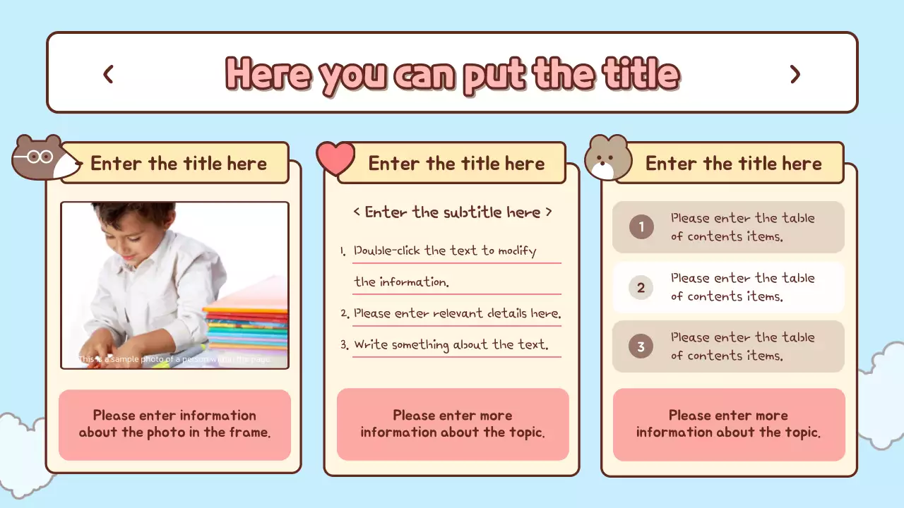 Blue Cute School Welcome Presentation