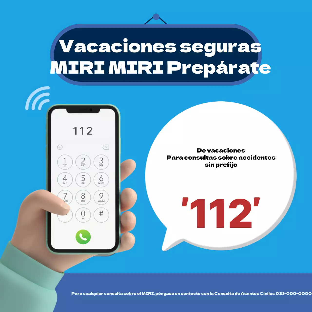 Consejos de seguridad para las vacaciones resaltados en azul