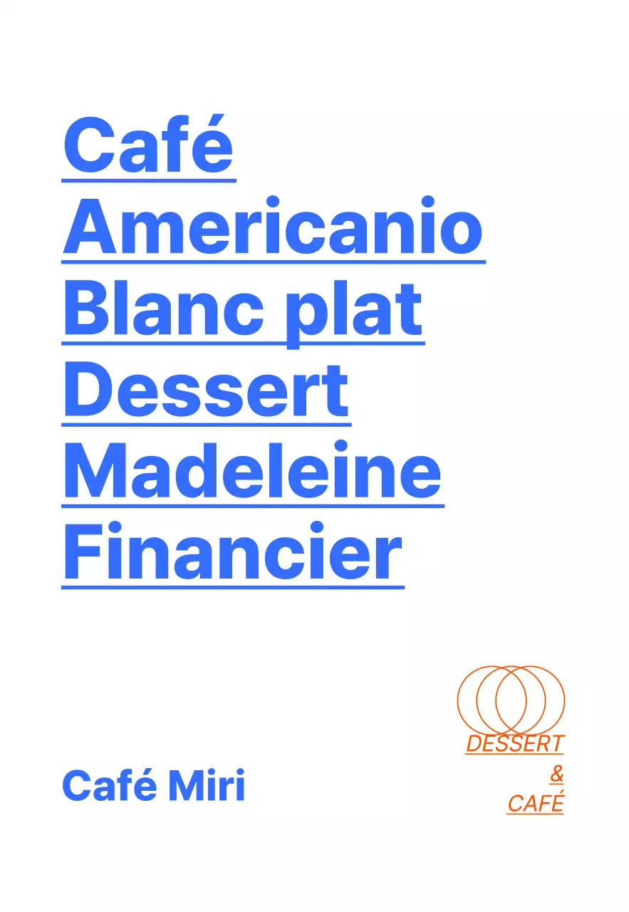 Un café dessert moderne avec une touche de bleu