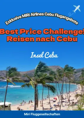 Werbung für einfaches, preiswertes Reisen in Blau und Gelb