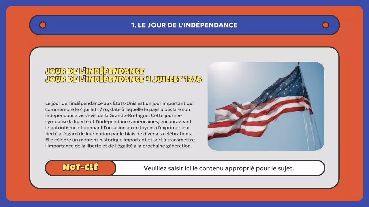 Ressources sur la fête de l'indépendance américaine rouge et bleue