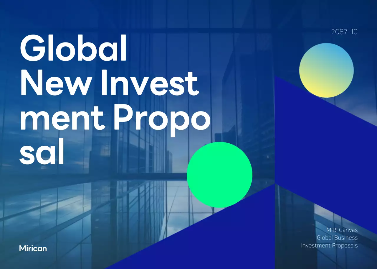 Buklet proposal investasi perusahaan yang dapat dipercaya berwarna biru