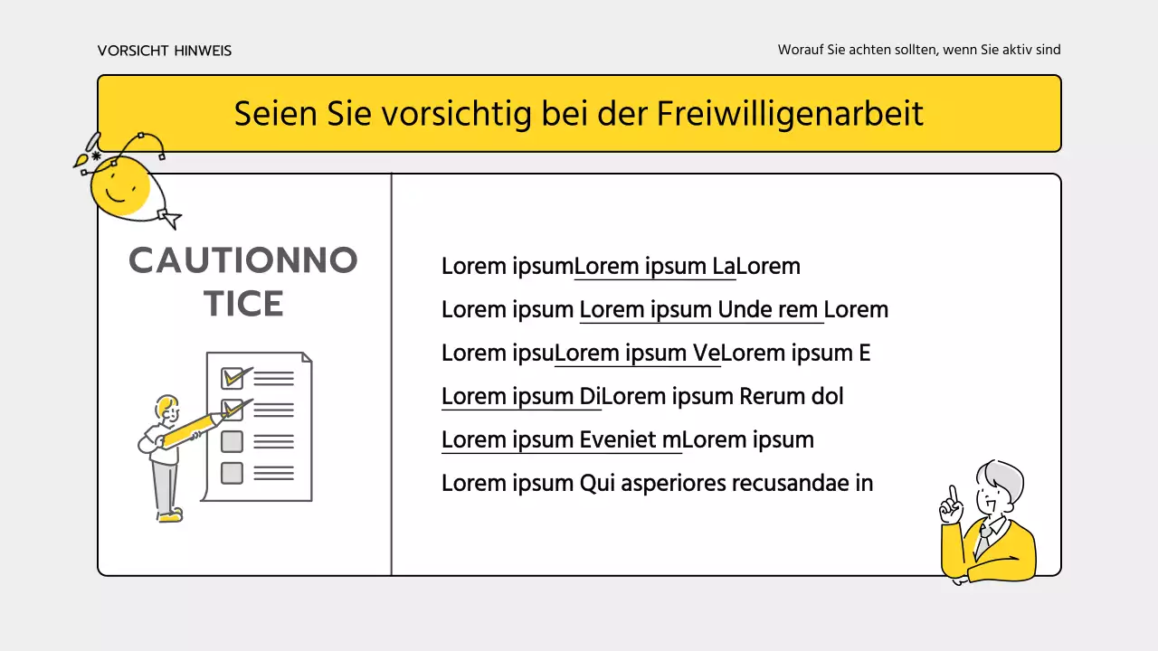 Einfaches gelbes und graues Korps Schulungsmaterial