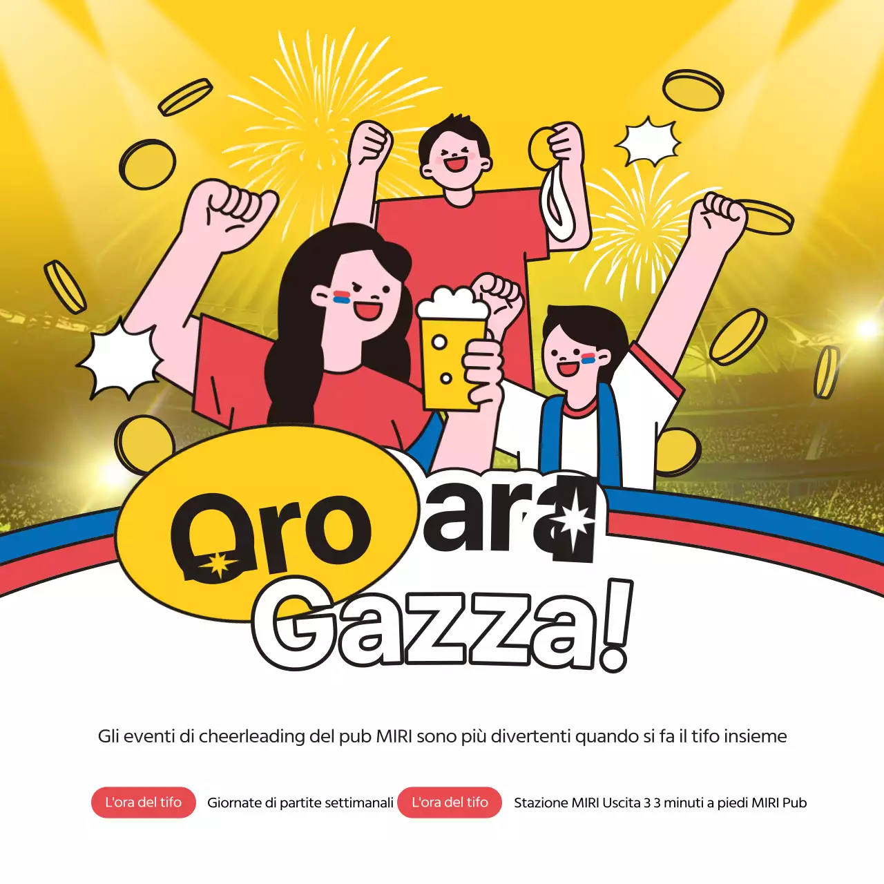 Promuovete il vostro evento di tifo giallorosso in Corea
