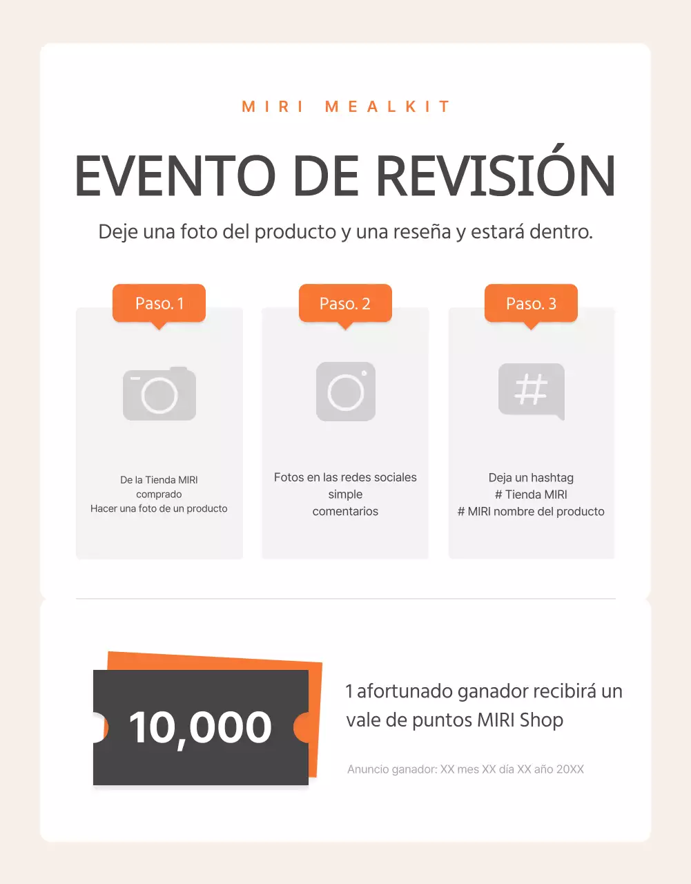 Promover kits de comida básica tteokbokki en naranja y marfil