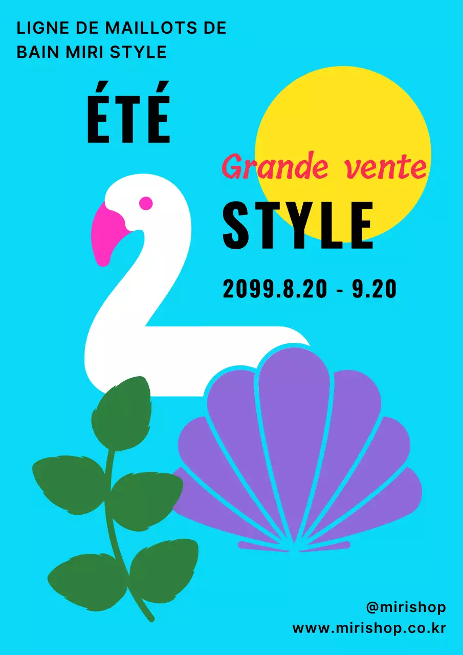 Promouvoir un magasin de maillots de bain moderne en bleu clair